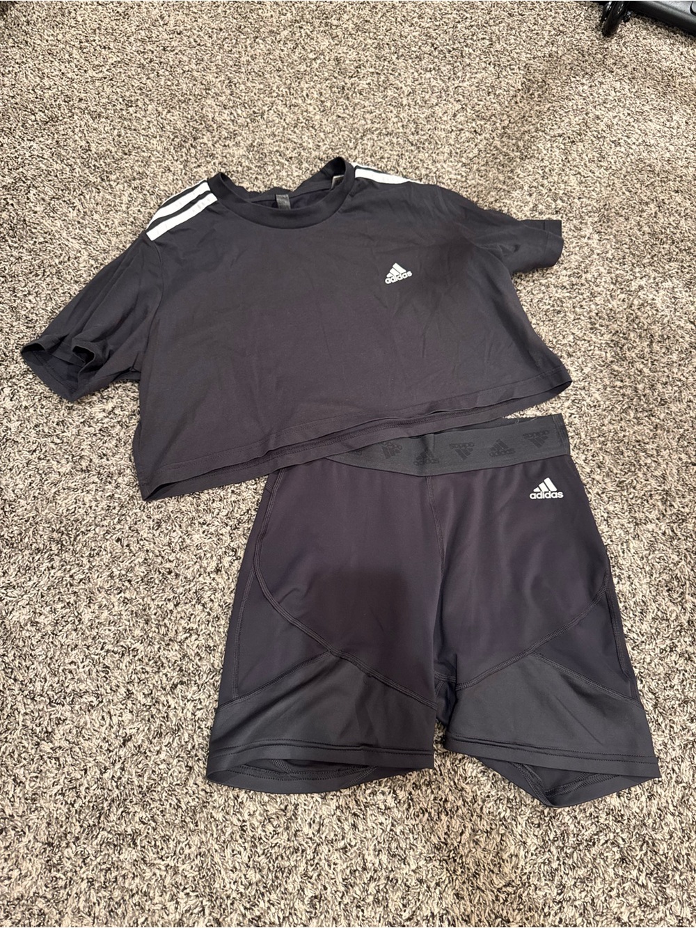 Adidas Cropped Tee and Shorts Set